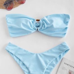 Zaful tie bandeau bikini top